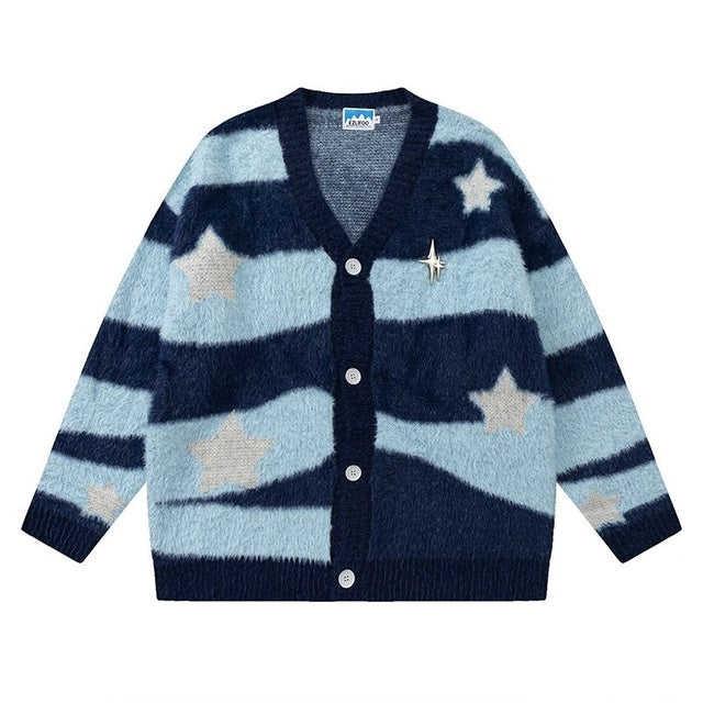 Y2K Preppy Cardigan Sweater for Women - Vintage Style