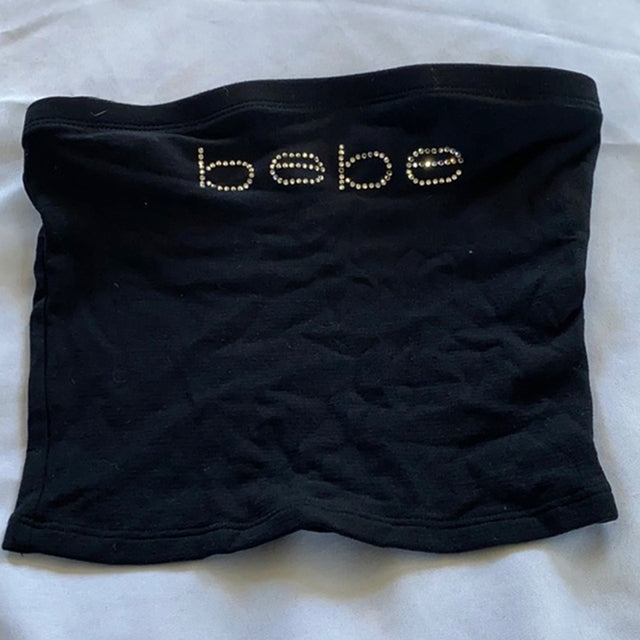 Rhinestone Bebe Tube Top - Vintage Y2K Girls Tank