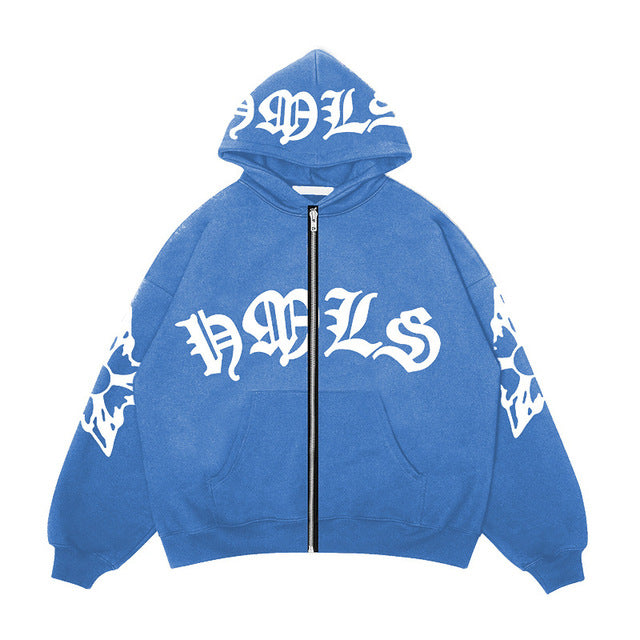 Y2K Vintage Hip Hop Jacket for Women - Casual Hoodie